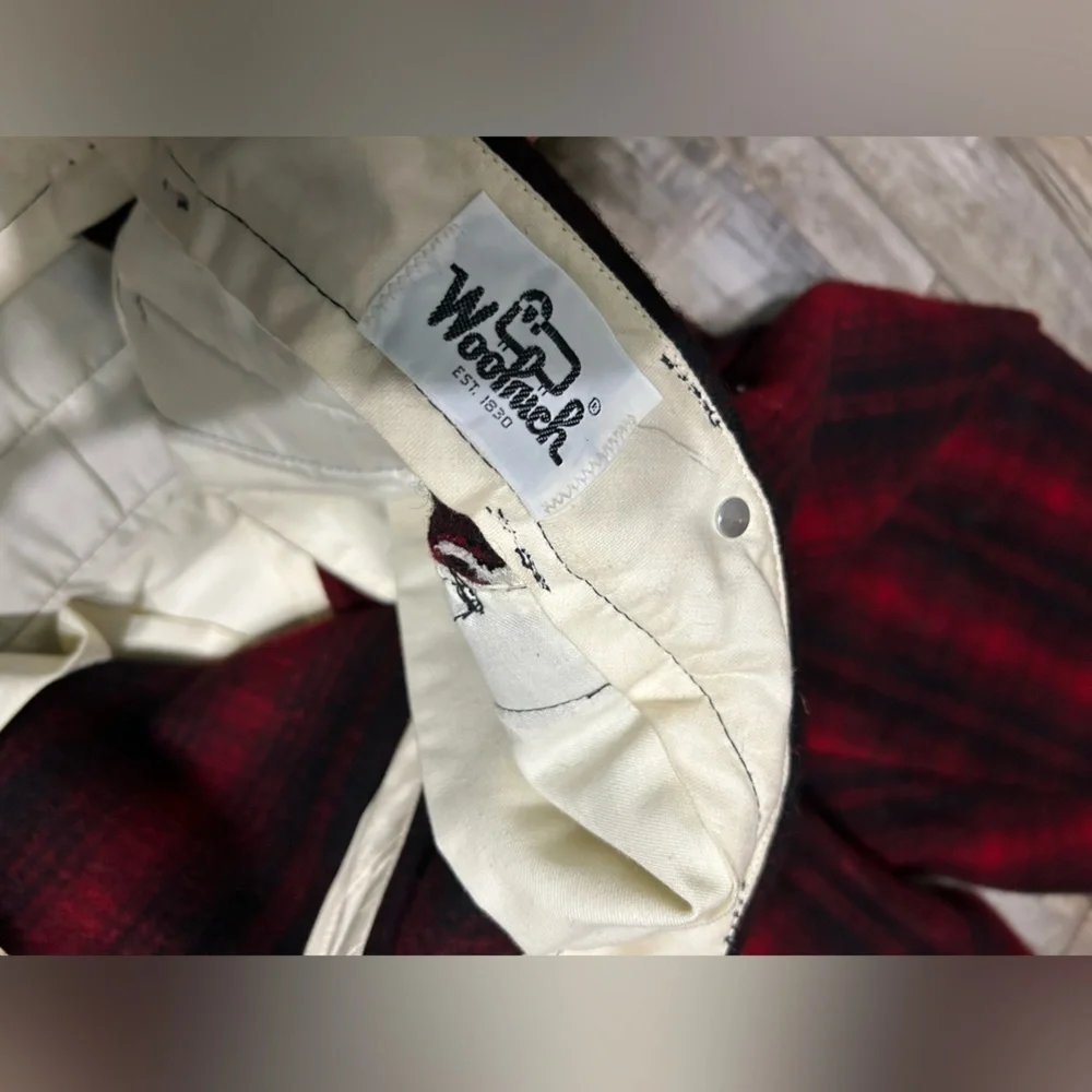 Vintage Woolrich Mackinaw Wool Jacket pants set Buffalo Plaid Hunting black red